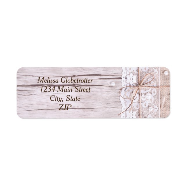 Address Labels--Wood & Lace (Front)