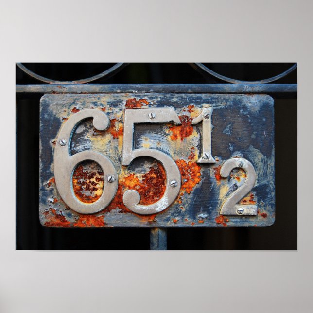 Address Number Plaque, Sixty-five and a Half Poster (Front)