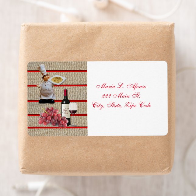 Address Return Labels Chef Wine Pasta (Insitu)