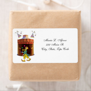 Address Return Labels Circus Clown Birthdays