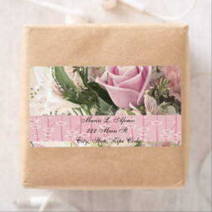 Address Return Labels Pink Rose Floral