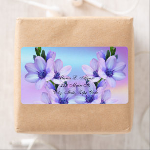 Address Return Labels Purple Flowers Floral