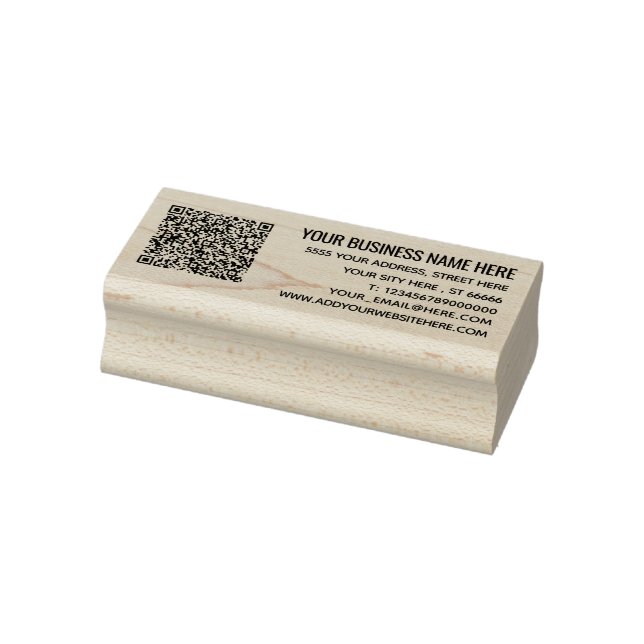 Address Rubber Stamp Example with QR Code (Stamp)