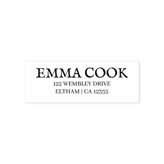 Address Rubber Stamp | Script Self Addressed Stamp (Design)