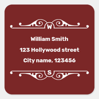 Address Square Sticker