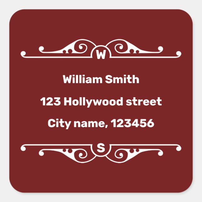 Address Square Sticker (Front)