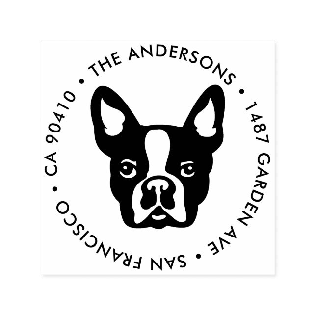 Address Stamp, French bulldog address stamp (Design)