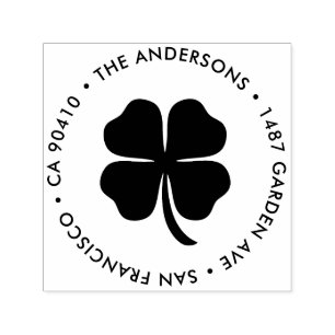Address Stamp, Good Luck address stamp - shamrock