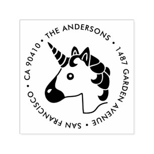 Address Stamp, unicorn emoji stamp