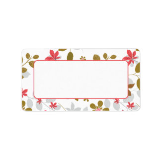 Address Stickers Red Brown Leaves