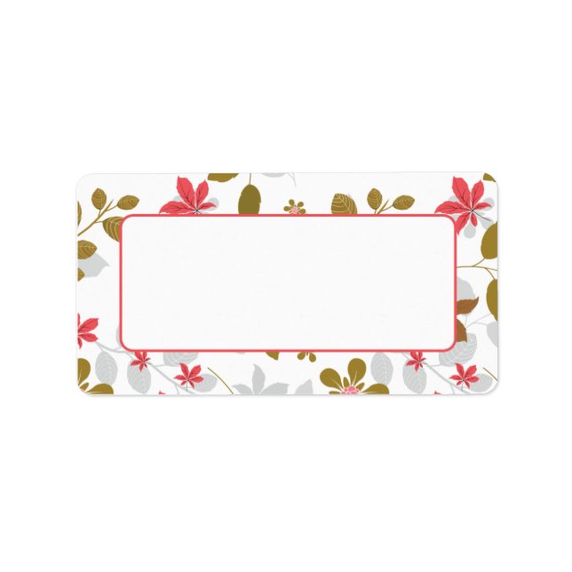 Address Stickers Red Brown Leaves (Front)