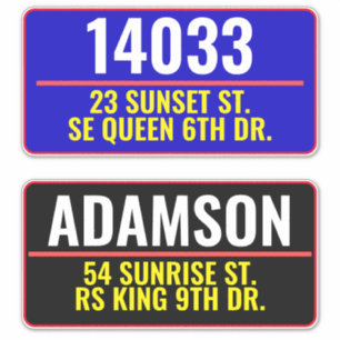 Address Street Mailbox Numbers (Personalised Name)