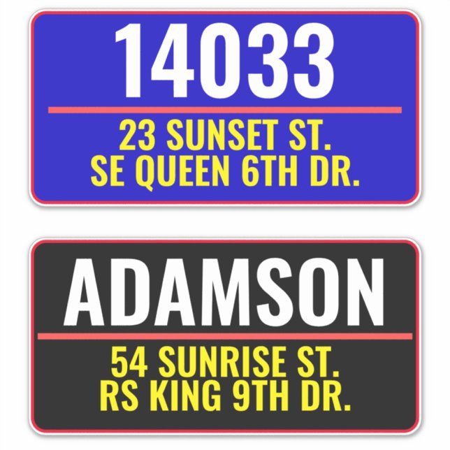 Address Street Mailbox Numbers (Personalised Name) (Front)