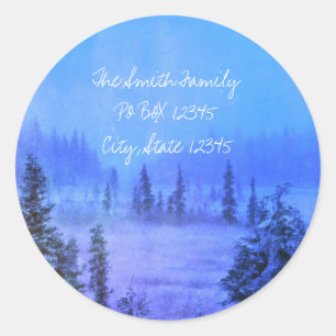 Address Tundra Trees Classic Round Sticker
