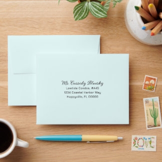 Addressed Beach Wedding RSVP Envelopes