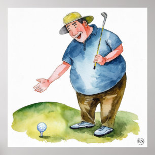 Addressing The Ball - Golf Art Print