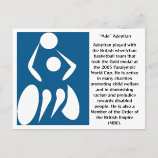 “Ade” Adepitan, wheelchair basketball player Postcard