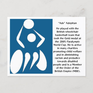 “Ade” Adepitan, wheelchair basketball player Postcard