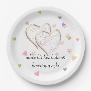 adece bir kez bulmak hayatının aşkı ,personalised paper plate