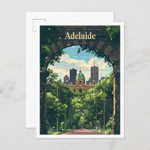 Adelaide Australia Art Vintage Travel Postcard