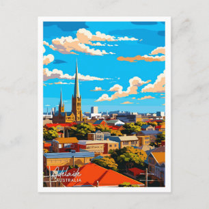Adelaide Australia Artwork Travel Illustration Postcard