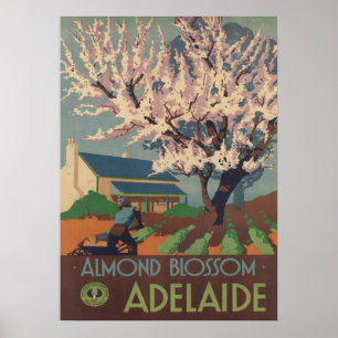 Adelaide, Australia Vintage Travel Poster