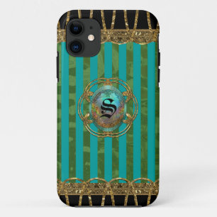 Adelaide Baroque Girly Stripe eLEGANCE Monogram iPhone 11 Case