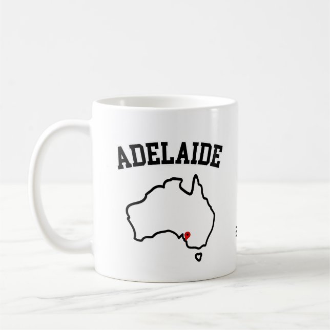 Adelaide City  Map Customized Year Coffee Mug (Left)
