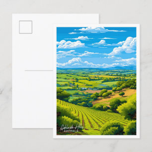 Adelaide Hills Australia travel illustration Postcard