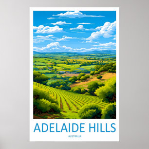 Adelaide Hills Park Travel Vintage Poster Ski