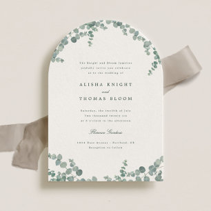 Adelaide Watercolor Eucalyptus Greenery Wedding Invitation