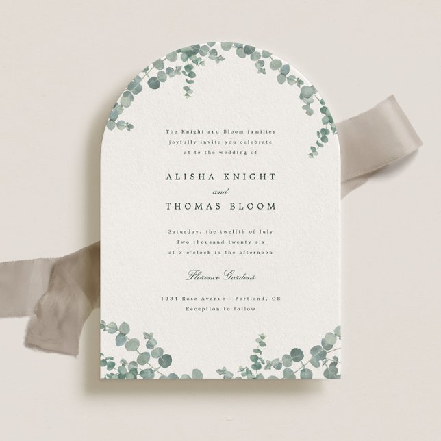 Adelaide Watercolor Eucalyptus Greenery Wedding Invitation (Creator Uploaded)