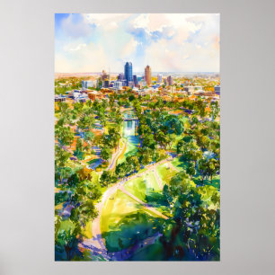 Adelaide Watercolor Poster Wall Art Adelaide Wall