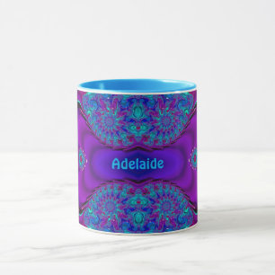 ADELAIDE ~ Zany 3D ~ Blue, Green and Purple Mug