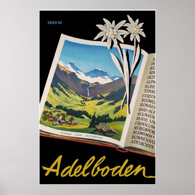 Adelboden, Switzerland, Ski travel Poster (Front)