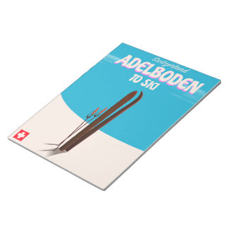 Adelboden Switzerland ski travel poster Notepad