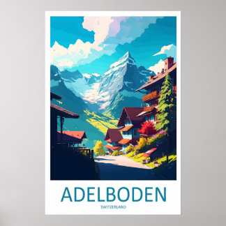 Adelboden Vintage Travel Poster Ski National Park