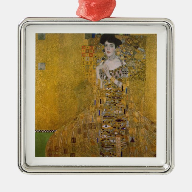 Adele Bloch Bauer by Gustav Klimt Metal Tree Decoration (Front)