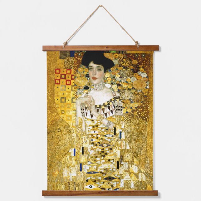 Adele Bloch-Bauer I by Gustav Klimt Art Nouveau Hanging Tapestry (Front)