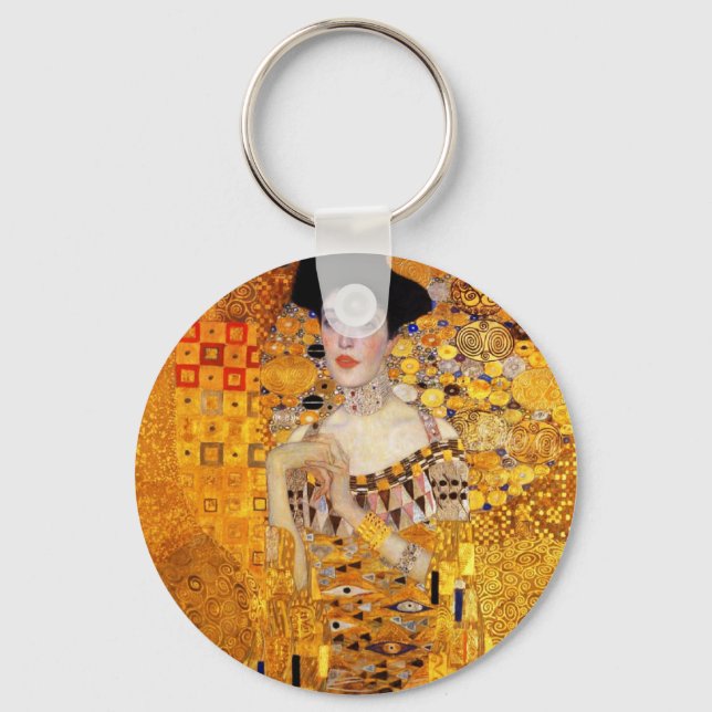Adele Bloch-Bauer's Portrait by Gustav Klimt Key Ring (Front)