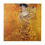 Adele Bloch-Bauer's Portrait by Gustav Klimt Tile<br><div class="desc">Gustav Klimt - Adele Bloch-Bauer's Portrait 1907 Current location of this painting: formerly Österreichische Galerie in the Belvedere palace in Vienna. This painting was sold for $135 million to Ronald S. Lauder,  who will bring it to his Neue Galerie in New York City.</div>