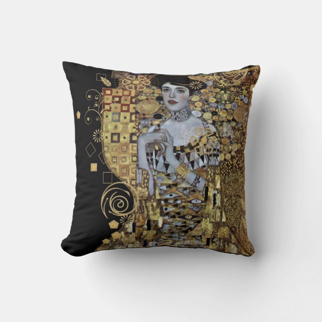 Adele Klimt Throw Pillow (Front)
