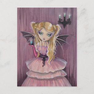 Adeline in Pink Gothic Vampire Fairy Postcard