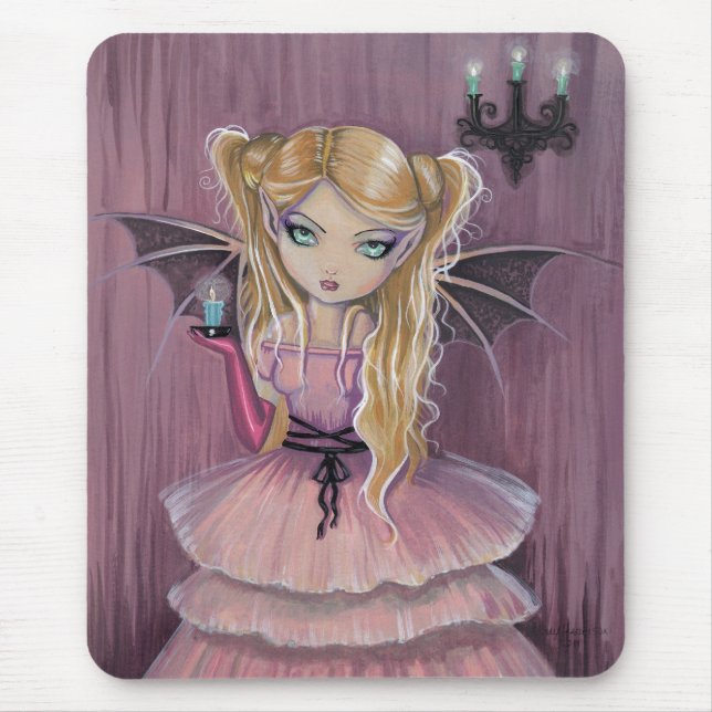 Adeline in Pink Little Goth Vampire Fairy Mousepad (Front)