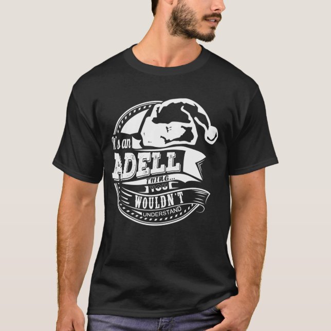 Adell- Hat Xmas Personalised Name T-Shirt (Front)