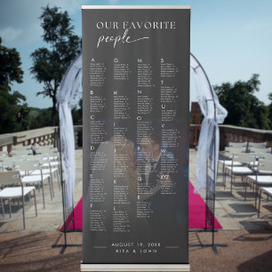 ADELLA Alphabetical Wedding Photo Seating Chart Retractable Banner