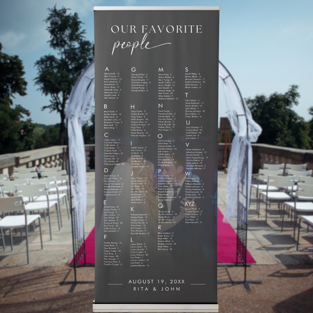 ADELLA Alphabetical Wedding Photo Seating Chart Retractable Banner (Creator Uploaded)