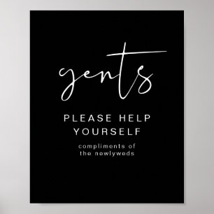 ADELLA Black Edgy Gents Bathroom Toiletry Poster