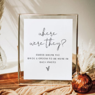ADELLA Boho Where Were They Bridal Shower Game Poster