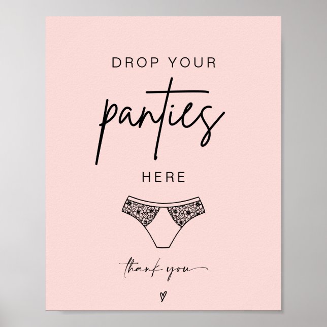 ADELLA Drop Your Panties Bachelorette Game Sign (Front)